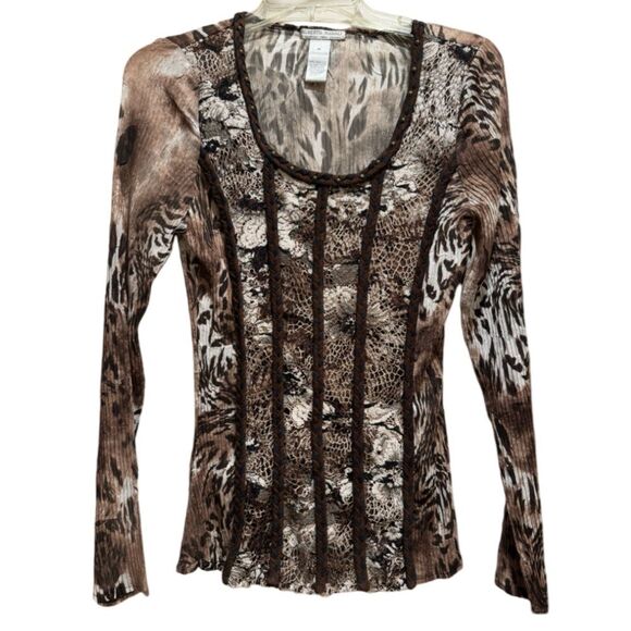 Alberto Makali Tops - Vintage Alberto Makali Animal Print Long Sleeve Blouse Chic & Stylish Medium